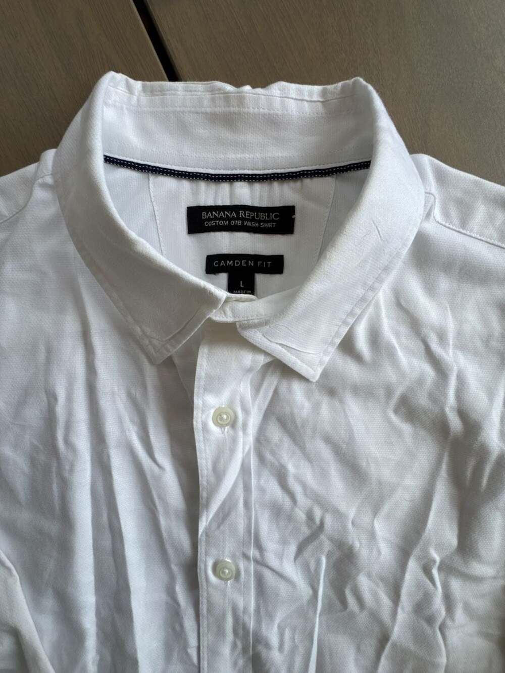 Banana Republic Camden Fit Shirt Size L White Long Sleeve